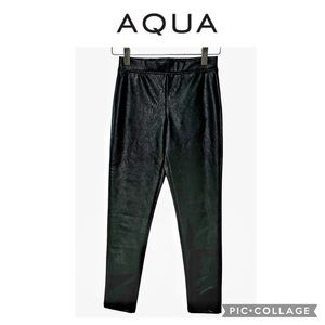 Aqua girls faux leather black leggings size S